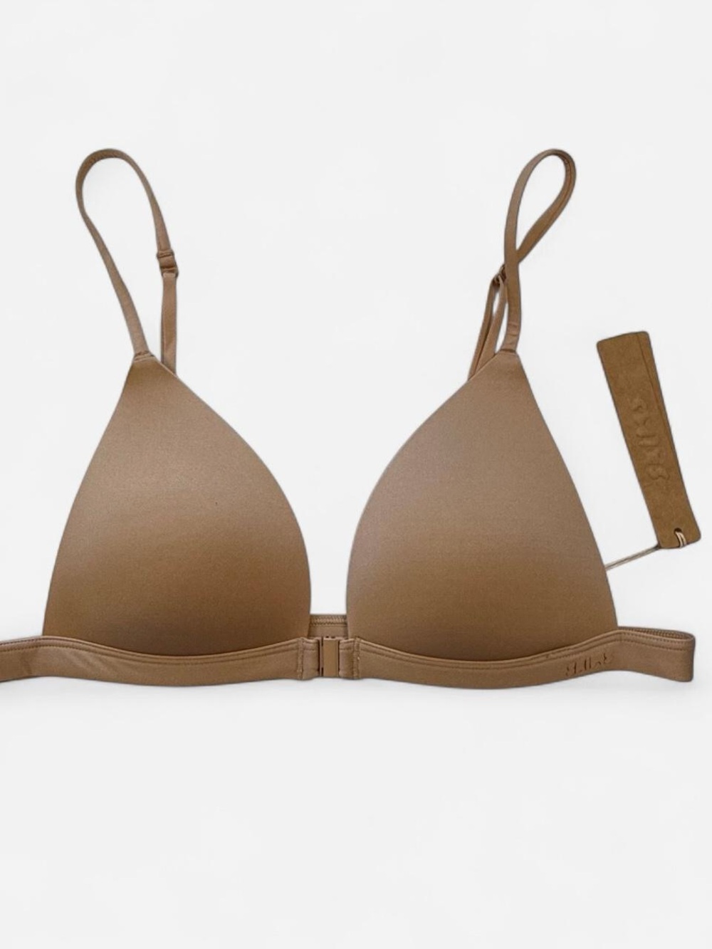 NWT SKIMS Wireless Form Triangle Front Close Super Push-Up Bra in Clay